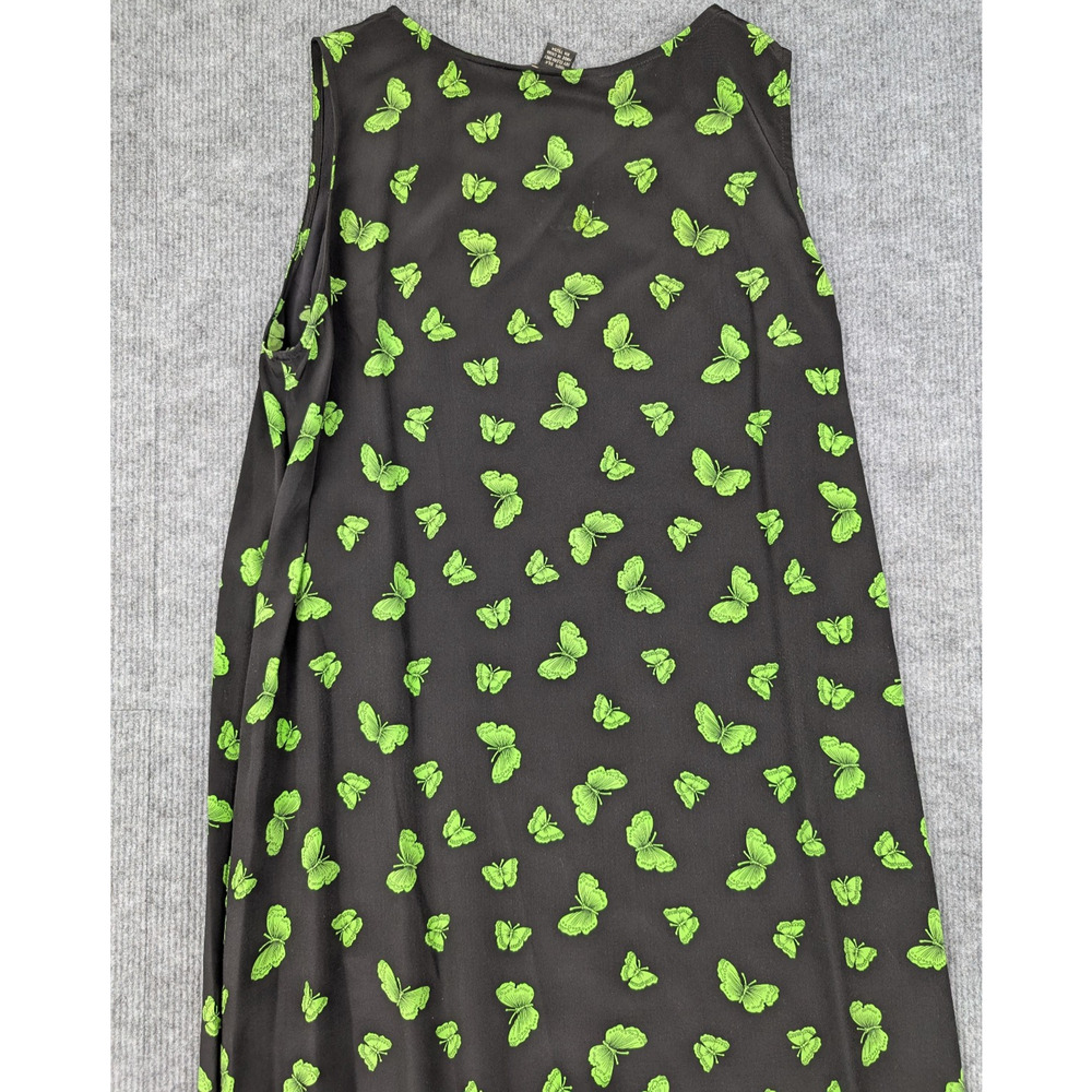 Vintage Ann May Silk Maxi Dress Womens Medium Butterfly 90s Phoebe Whimsical Y2K - Picture 5 of 9